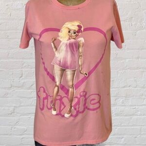 Trixie Mattel Pink Short Sleeve 100% Cotton Graphic Tee Shirt